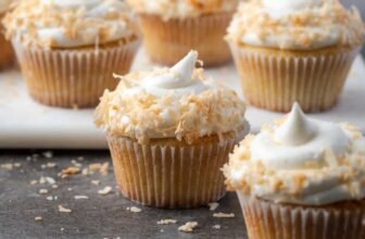 Almond Cupcakes with Coconut Frosti...