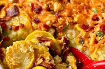CHEESY BACON YELLOW SQUASH CASSEROL...